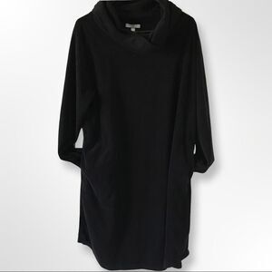 H Halston black long sleeve cowl neck long line sweater (T3)